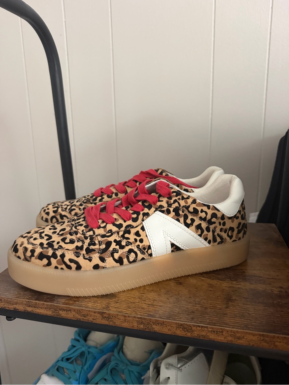 MIA Leopard Print Sneakers with Red Laces. Brand new with tags. Womens size 10